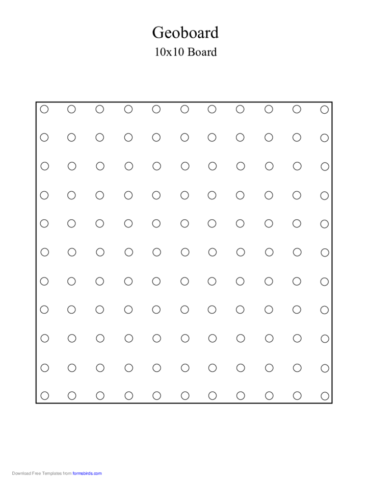 10x10 Geoboard Graph Paper Free Download