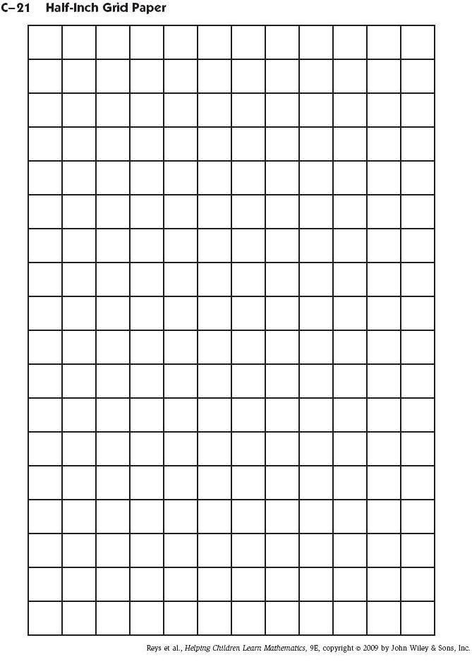 Half Inch Grid Paper Free Printable