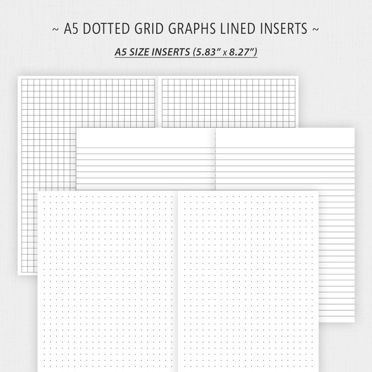 Free A5 Size Dot Grid Graph Lined Paper Printable For Bullet Journaling