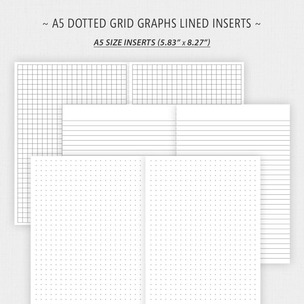 Free A5 Size Dot Grid Graph Lined Paper Printable For Bullet Journaling Grid Paper Printable 1105