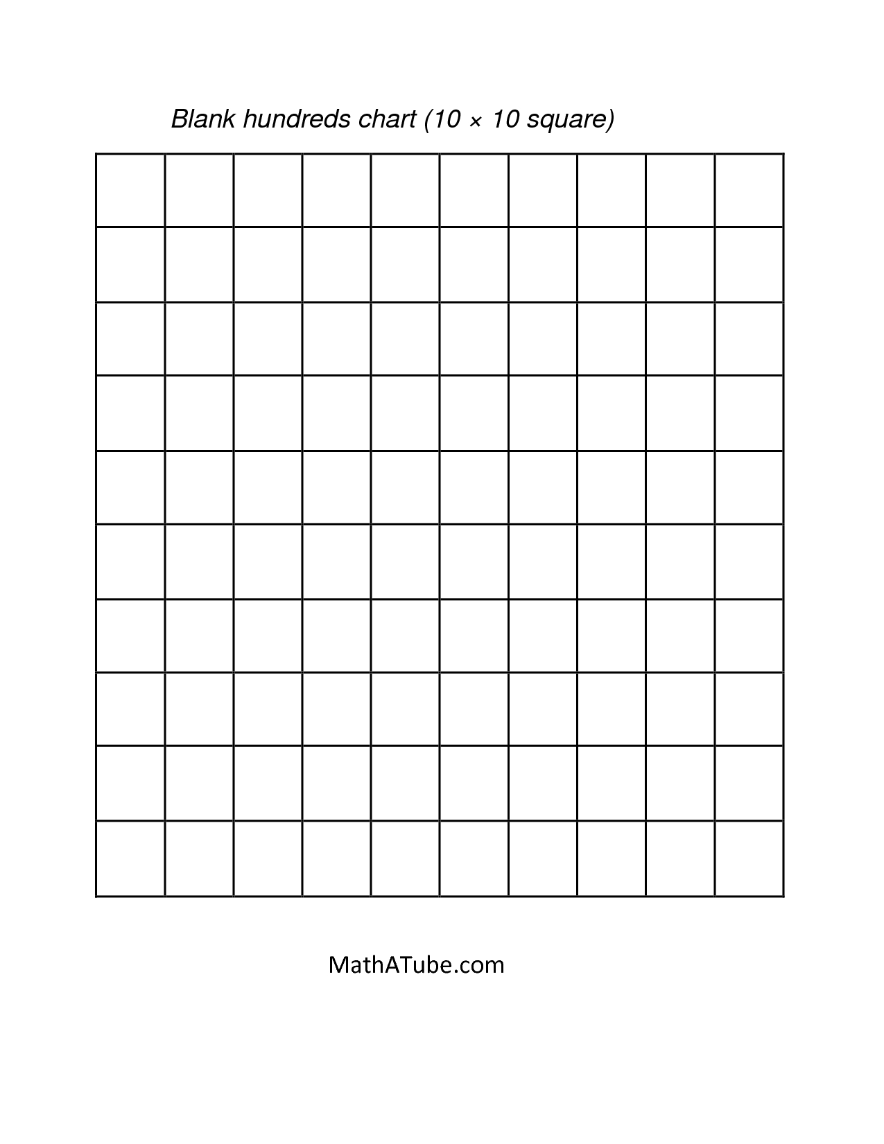 Free Printable 1 To 100 Chart Blank Bing Images Kindergarden Free 