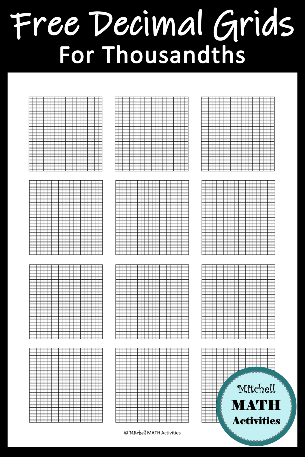 FREE Printable Decimal Grid Models For Thousandths And Tips For Grid