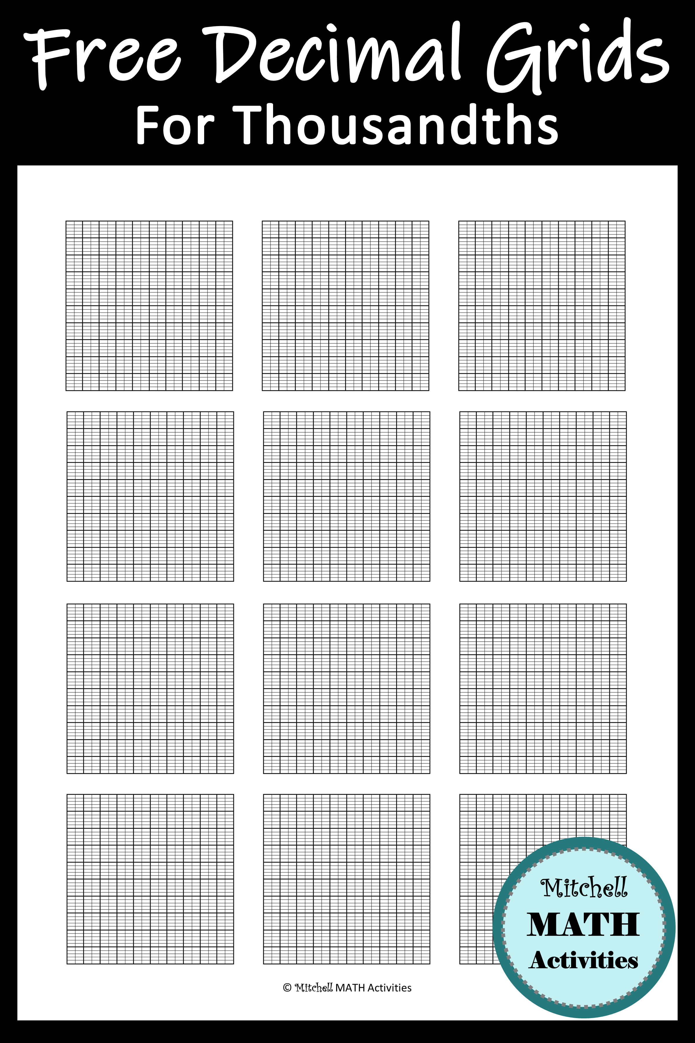 FREE Printable Decimal Grid Models For Thousandths And Tips For 