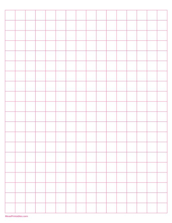 Free Printable Pink Graph Paper For Letter sized Paper The Squares Are 