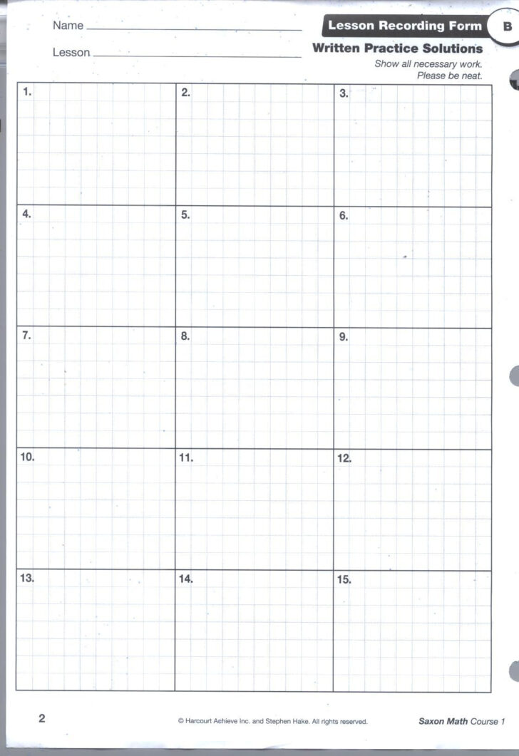 Saxon Math Grid Paper Free Printable