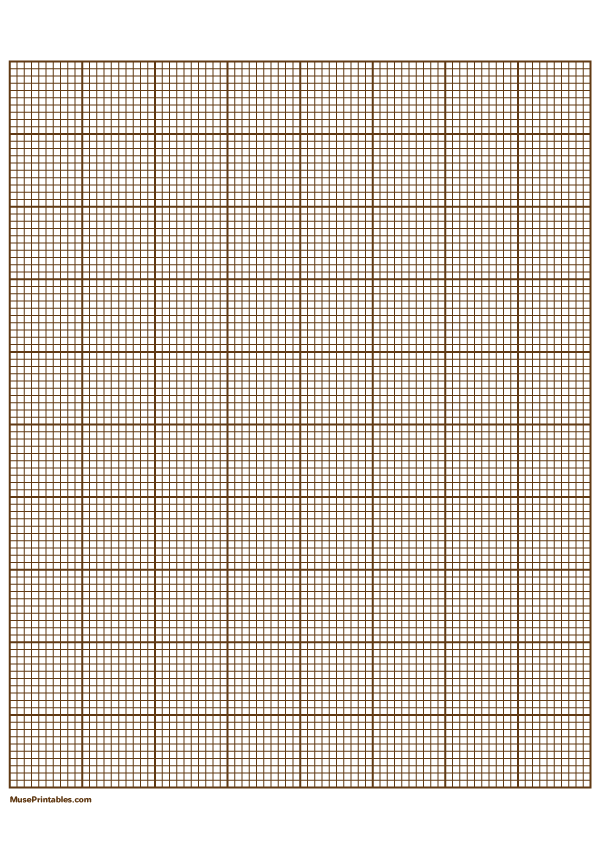 Printable 10 Squares Per Inch Brown Graph Paper For A4 Paper