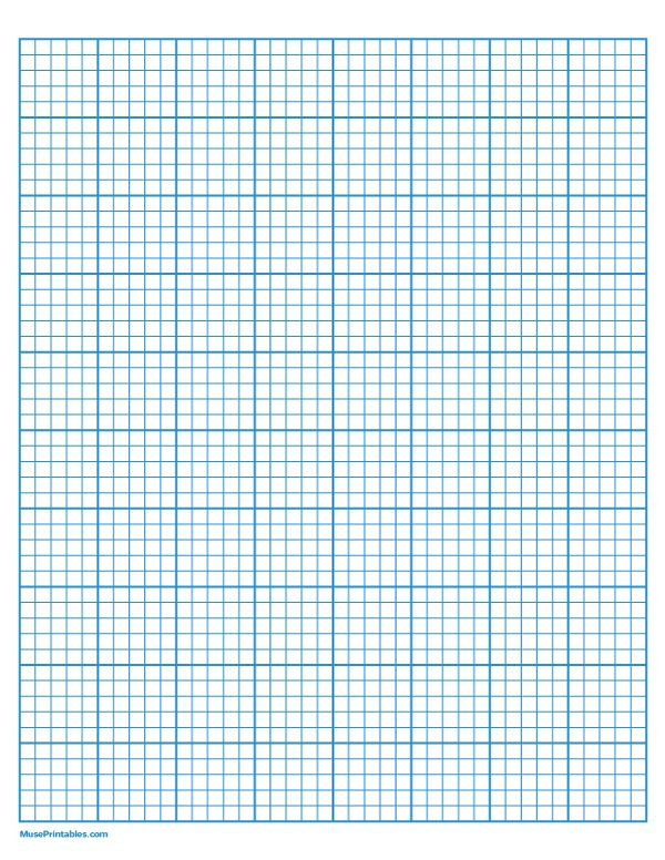 Printable 5 Squares Per Inch Blue Graph Paper For Letter Paper Free 