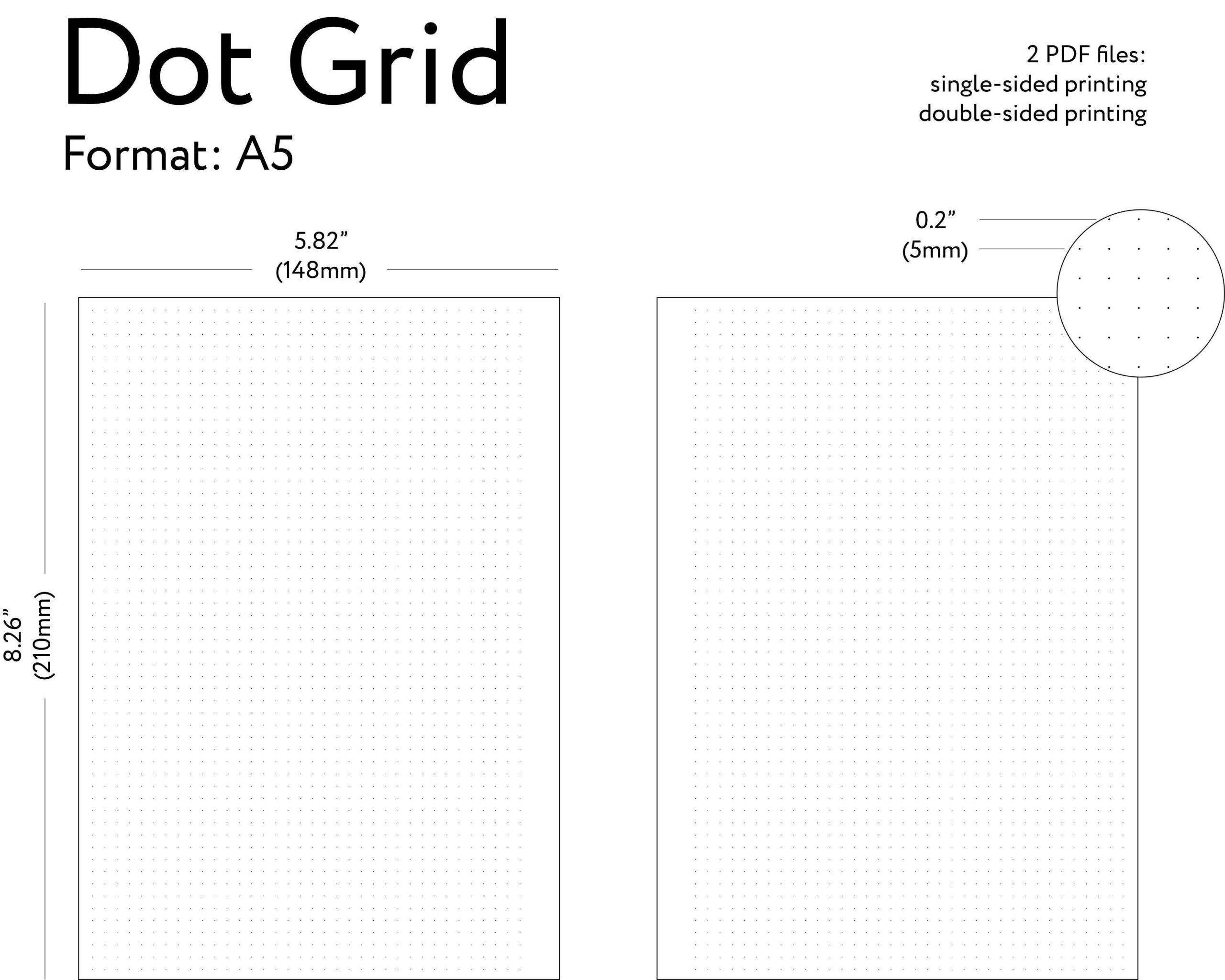 Printable A5 Dot Grid Paper A5 Printable Planner Insert Etsy 