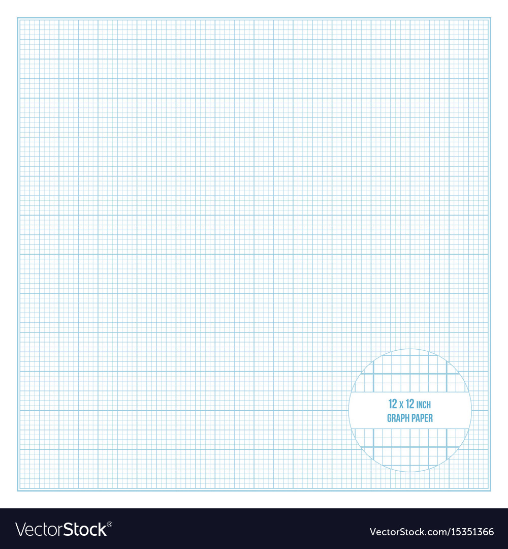 Printable Graph Paper 12x12 Inch Size Royalty Free Vector