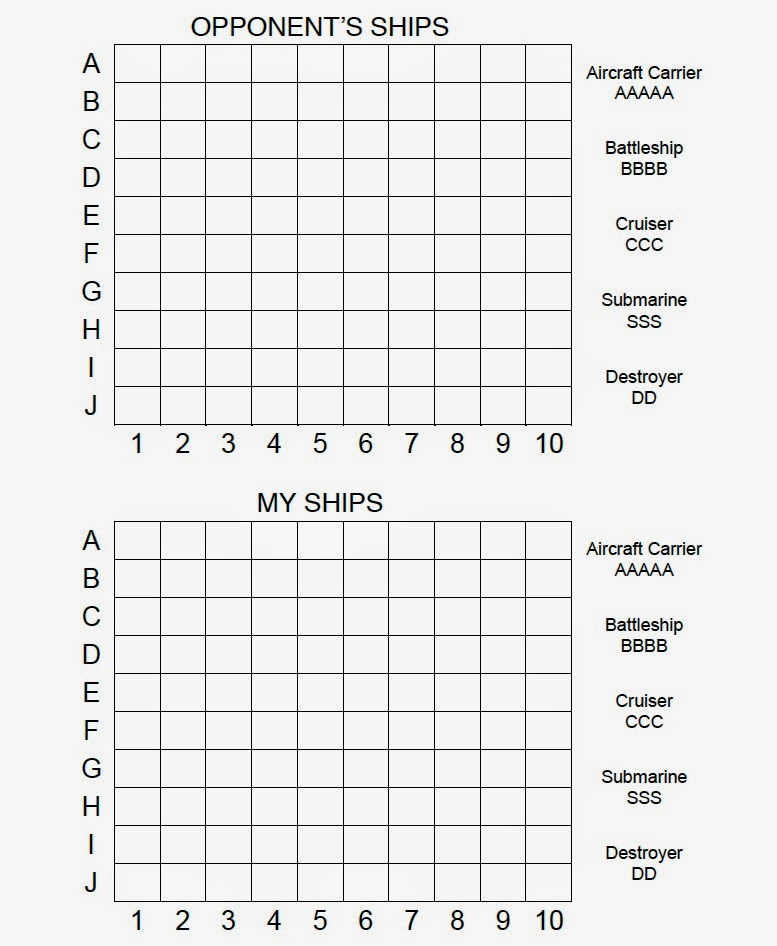 TYWKIWDBI Tai Wiki Widbee Printable Battleship Game