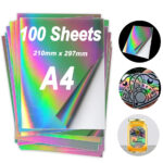 10/20/30/40/50/100 Sheets Holographic Sticker A4 Printable Vinyl Sticker  Paper Waterproof Self Adhesive Rainbow Inkjet Printer   Aliexpress Throughout Holographic Printable Paper