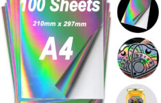 10/20/30/40/50/100 Sheets Holographic Sticker A4 Printable Vinyl Sticker  Paper Waterproof Self-Adhesive Rainbow Inkjet Printer - Aliexpress throughout Holographic Printable Paper