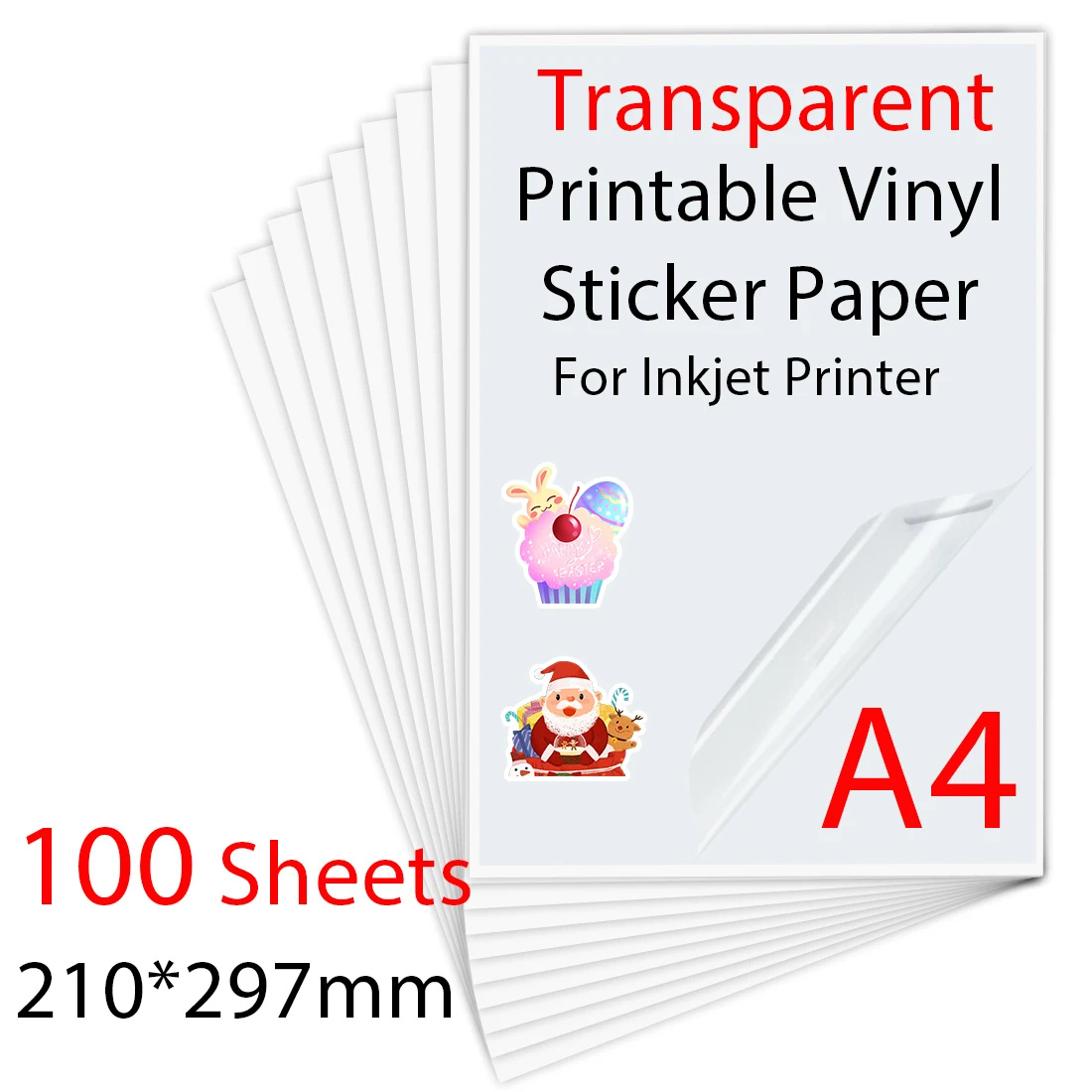 10/30/50/100Sheets A4 Transparent Printable Vinyl Sticker Paper Waterproof Self-Adhesive Paper For For Inkjet Printer Diy Label - Aliexpress pertaining to Sticky Printable Paper