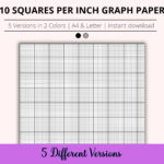 10 Squares Per Inch Graph Paper Bundle, Printable Cross Stitch Inside Printable Graph Paper 10 Squares Per Inch