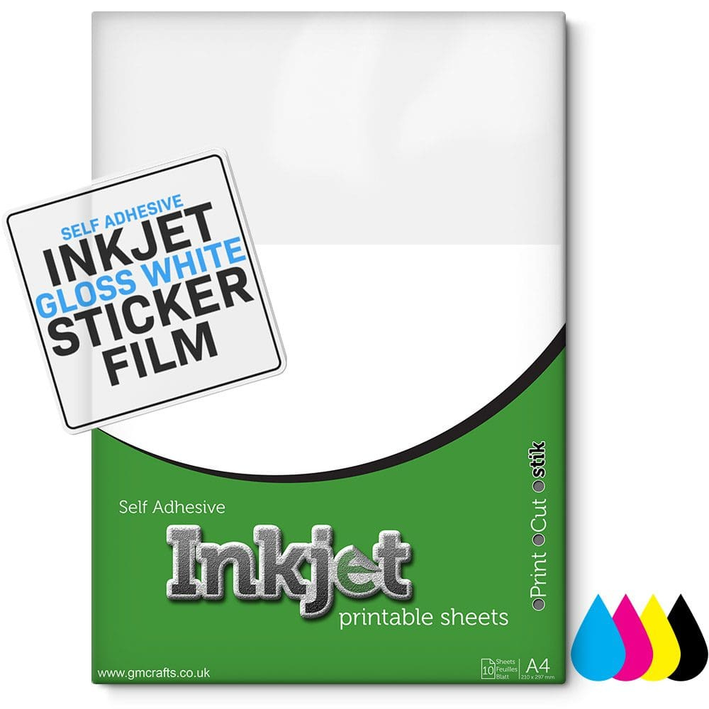 10 X Self Adhesive A4 Inkjet Printable Gloss White Plastic Film regarding Plastic Printable Paper