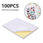 100Pcs Waterproof Vinyl Sticker Paper, Glossy Vinyl Sticker Paper,  Printable Vinyl Sticker Paper For Inkjet Printer, Matte White With Printable Vinyl Sticker Paper Waterproof