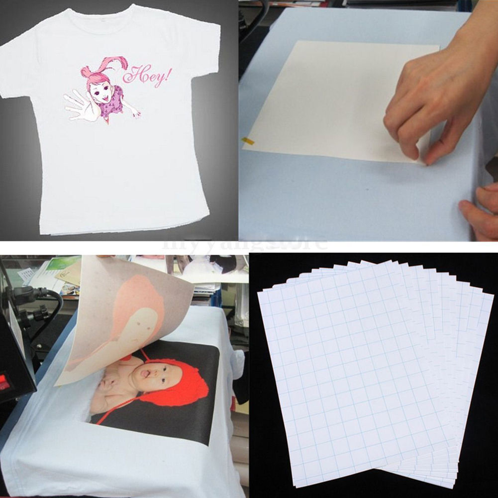 10Pcs T-Shirt Print Iron-On Heat Transfer Paper Sheets For Dark regarding T-Shirt Printable Paper