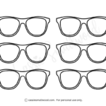 12 Glasses Templates (Sunglasses And Eyeglasses)   Cassie Smallwood Inside Free Printable Paper Glasses Template