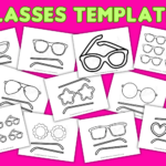 12 Glasses Templates (Sunglasses And Eyeglasses)   Cassie Smallwood Throughout Free Printable Paper Glasses Template