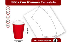 12Oz Cup Wrapper Template 8.5X11 Sheet Printable with regard to Printable Paper Cup Template