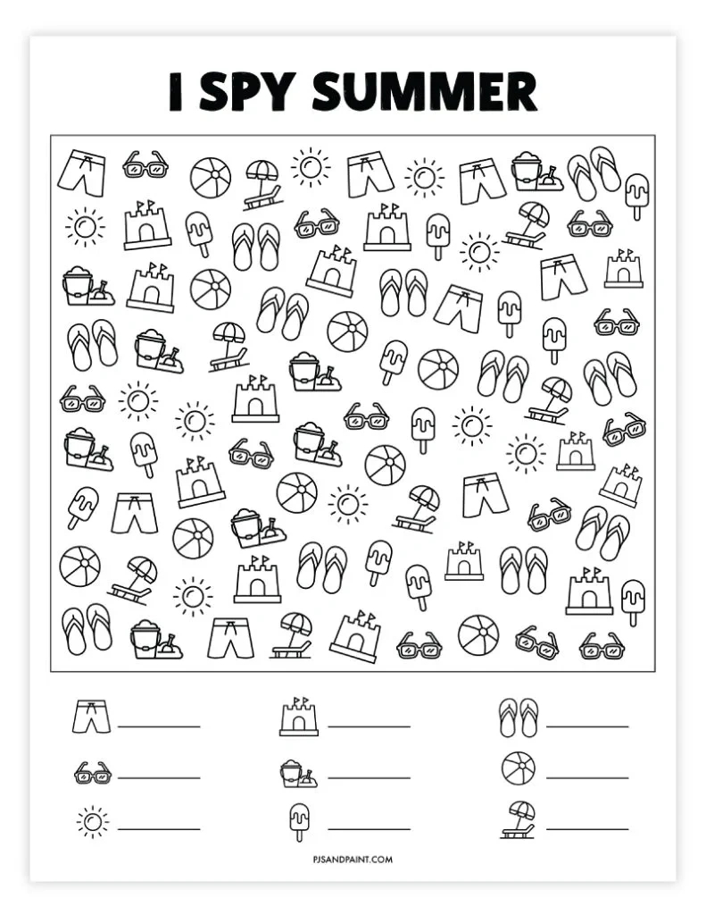 13 Free Printable Summer Games And Activities - Pjs And Paint intended for Games On Paper Printable