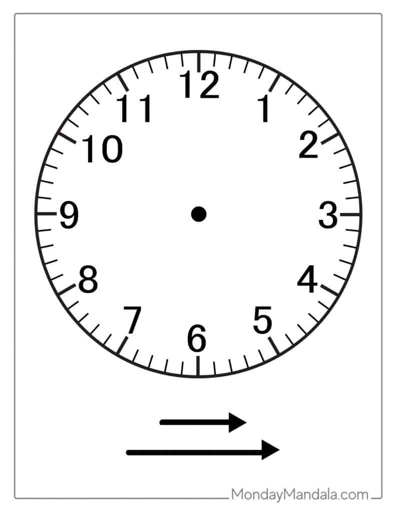 14 Printable Clock Faces (Free Pdfs To Download &amp;amp; Print) with regard to Free Printable Paper Watch Template