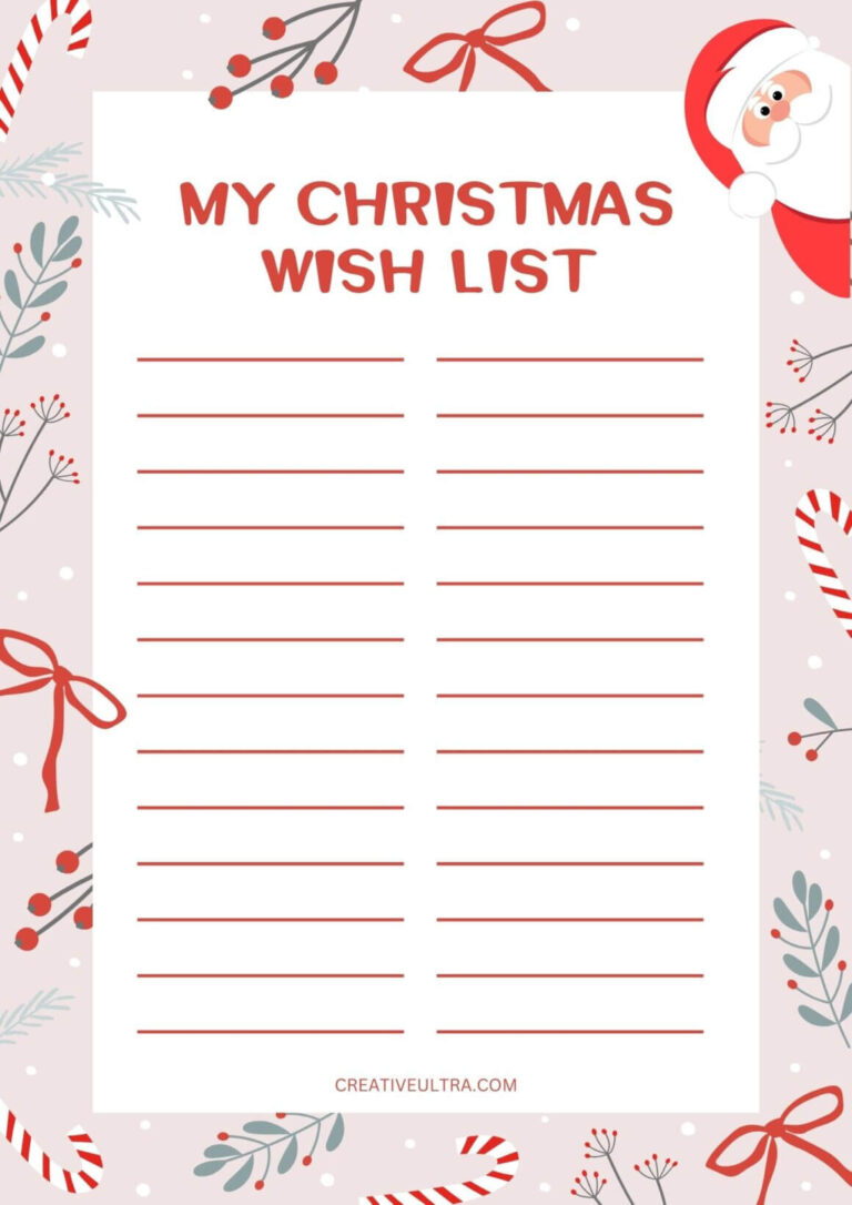 Christmas List Printable Paper Grid Paper Printable