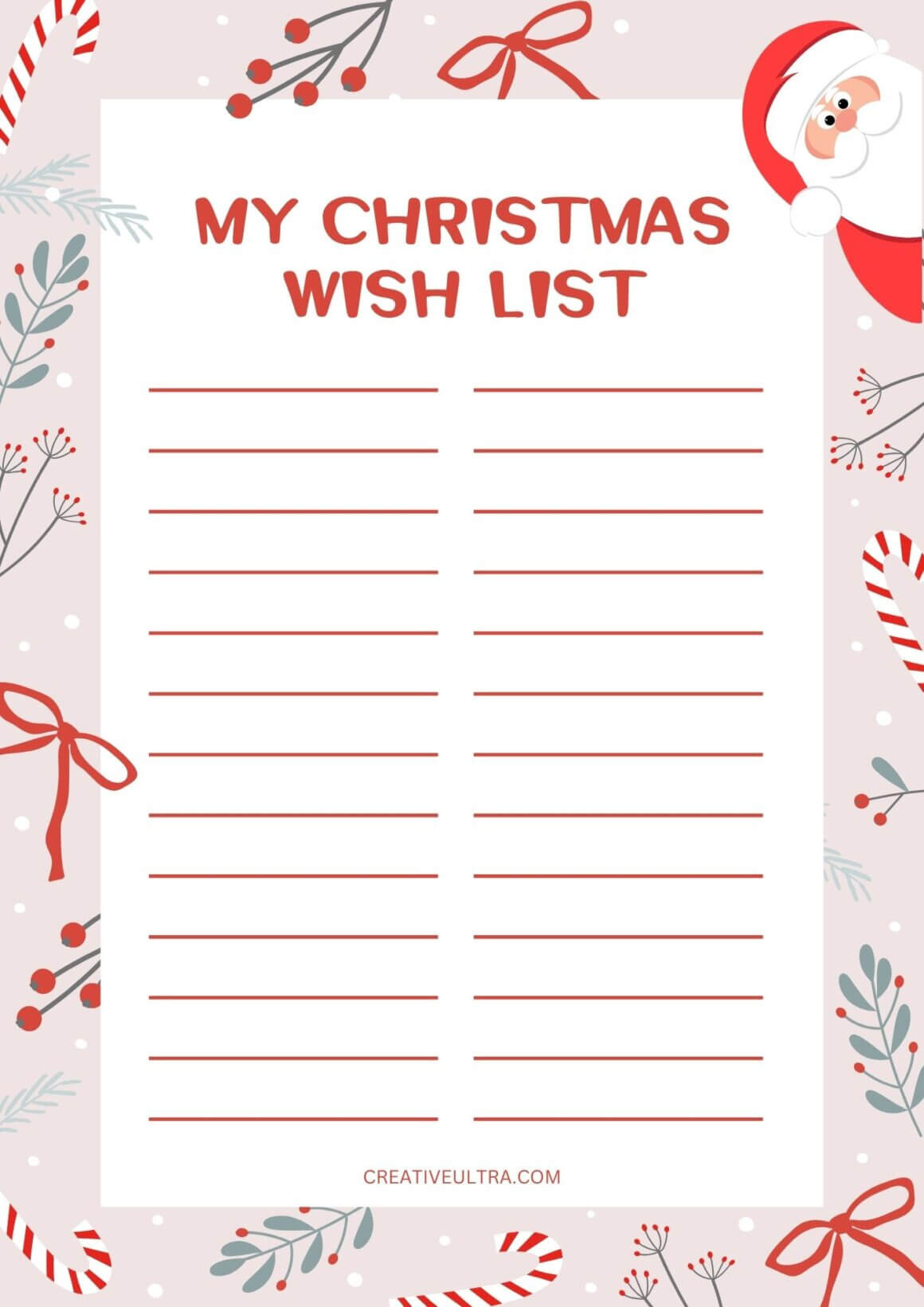 15 Free Printable Christmas Lists (Pdf Download!) regarding Christmas List Printable Paper