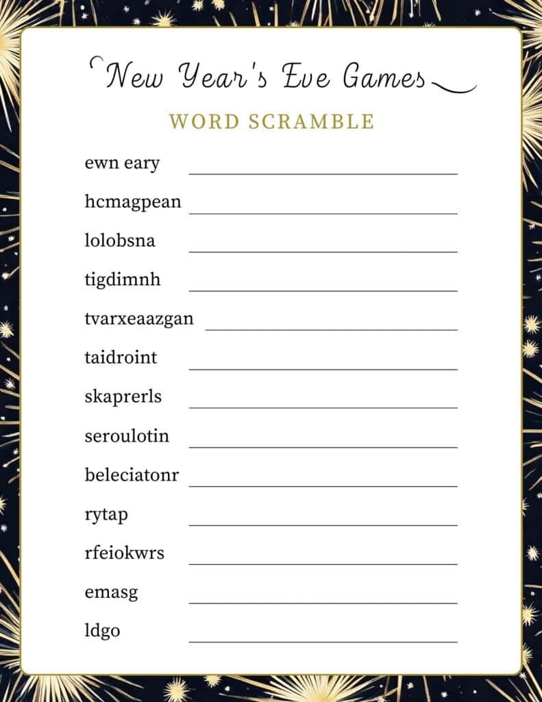 18 Free Printable Adults New Year&amp;#039;S Eve Party Games &amp;amp; Activities pertaining to Printable Paper Games For Adults