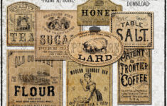 1800'S Primitive Style Labels #96, Printable - Etsy with regard to Printable Paper Labels