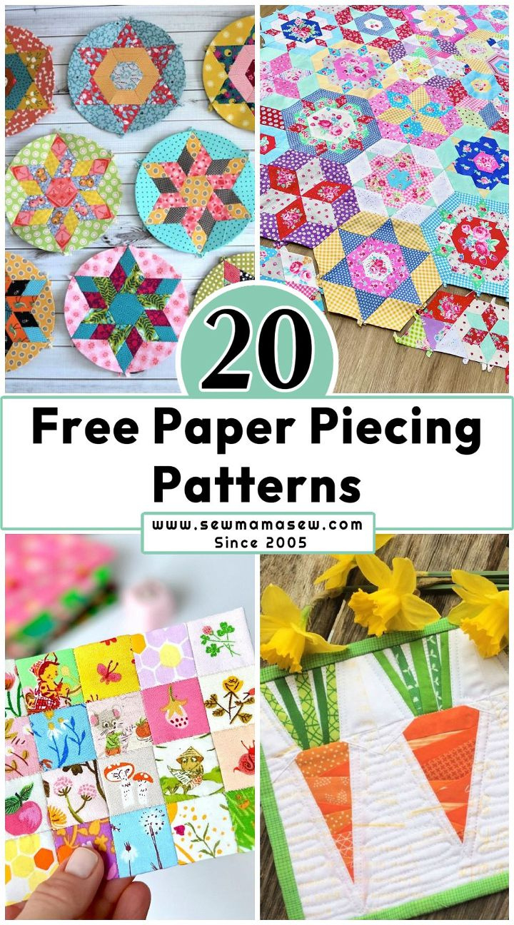 20 Free Paper Piecing Patterns (Epp And Fpp Patterns) - Sew Mama Sew regarding Free Printable Paper Piecing Templates