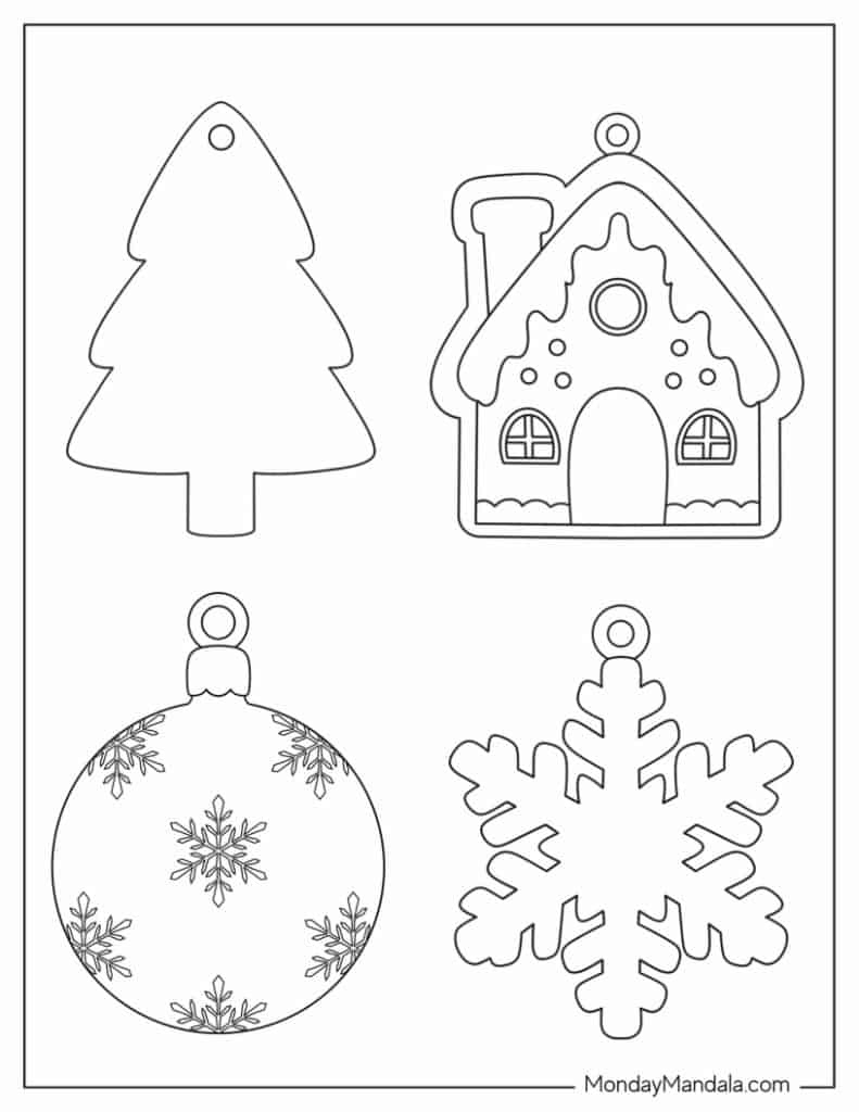 200 Printable Christmas Ornaments (Free Templates) in Printable Paper Christmas Ornaments Templates