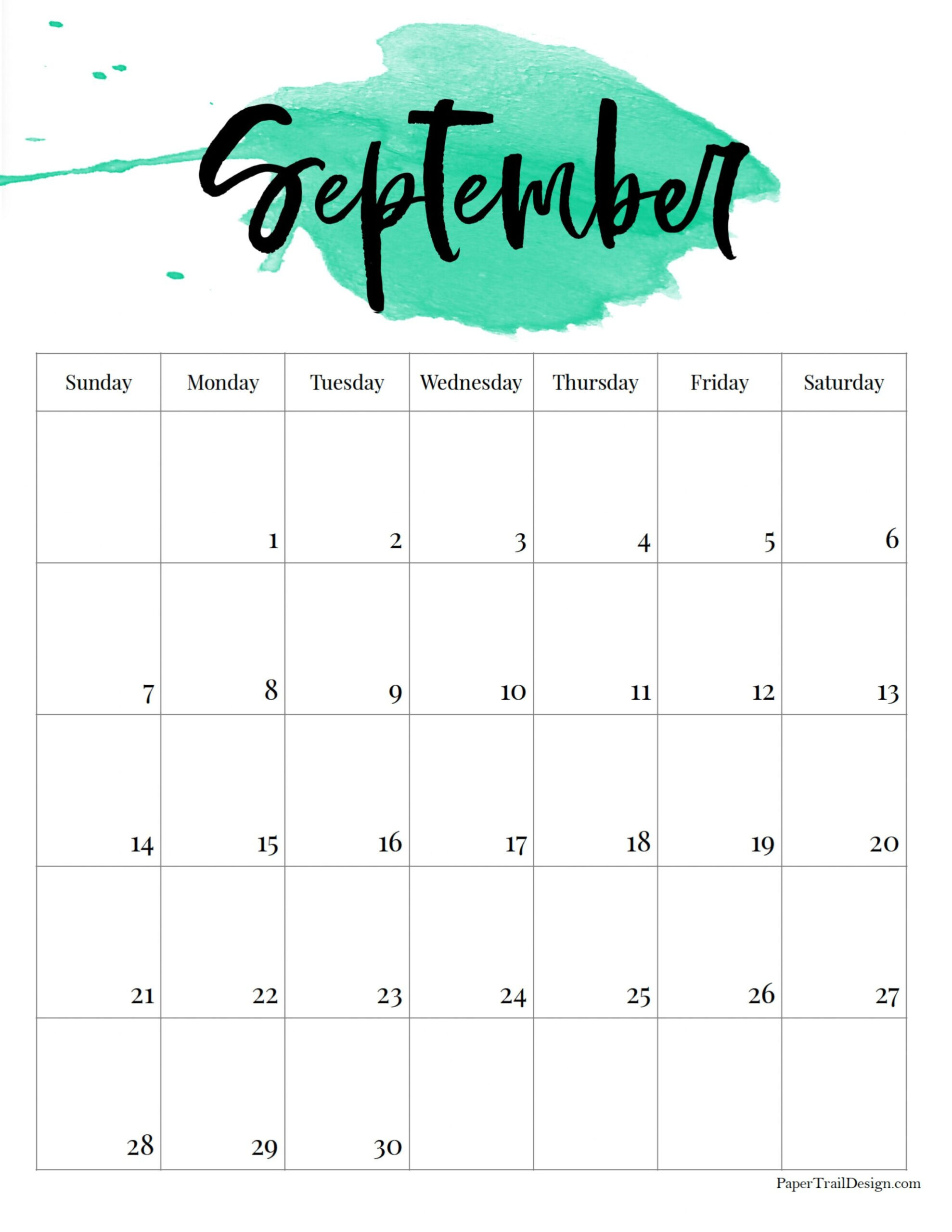 2025 Printable Calendar - Watercolor - Paper Trail Design inside Printable Paper Calendar 2025