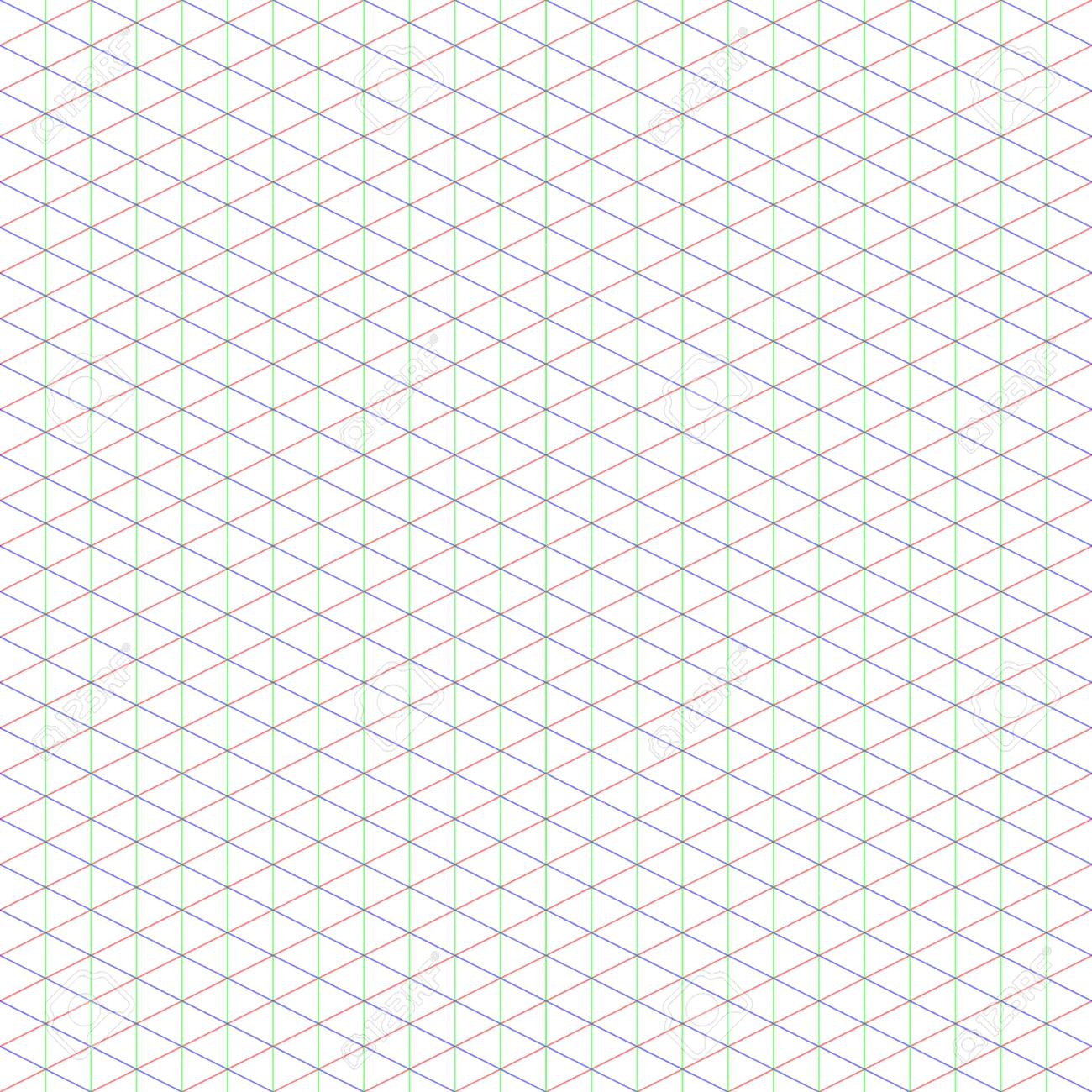 2:1 Large Isometric Grid Ideal For Pixel Art, With Three Axis: X for Xyz Graph Paper Printable