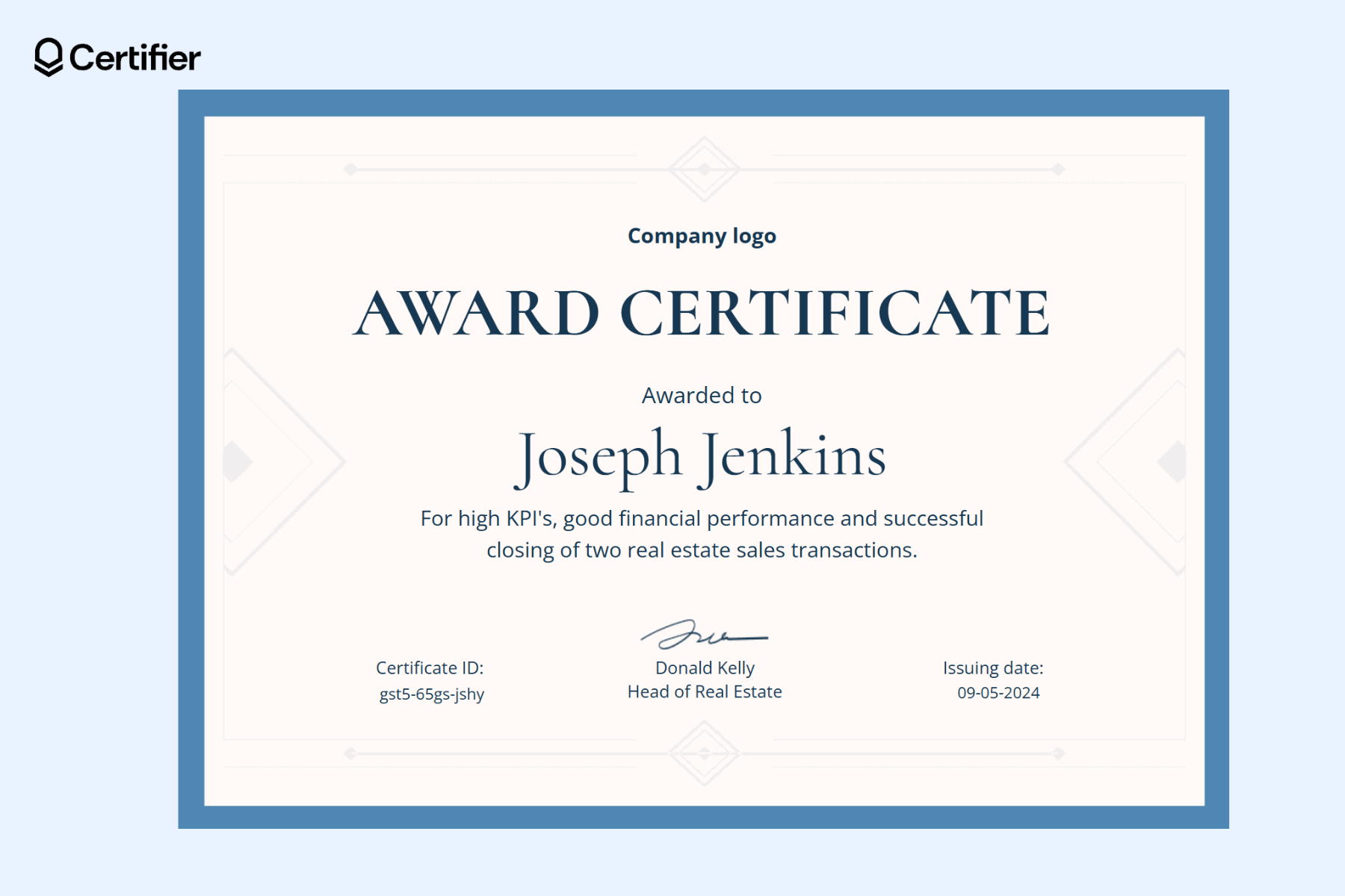 30+ Award Certificate Templates To Use For Free in Certificate Printable Paper