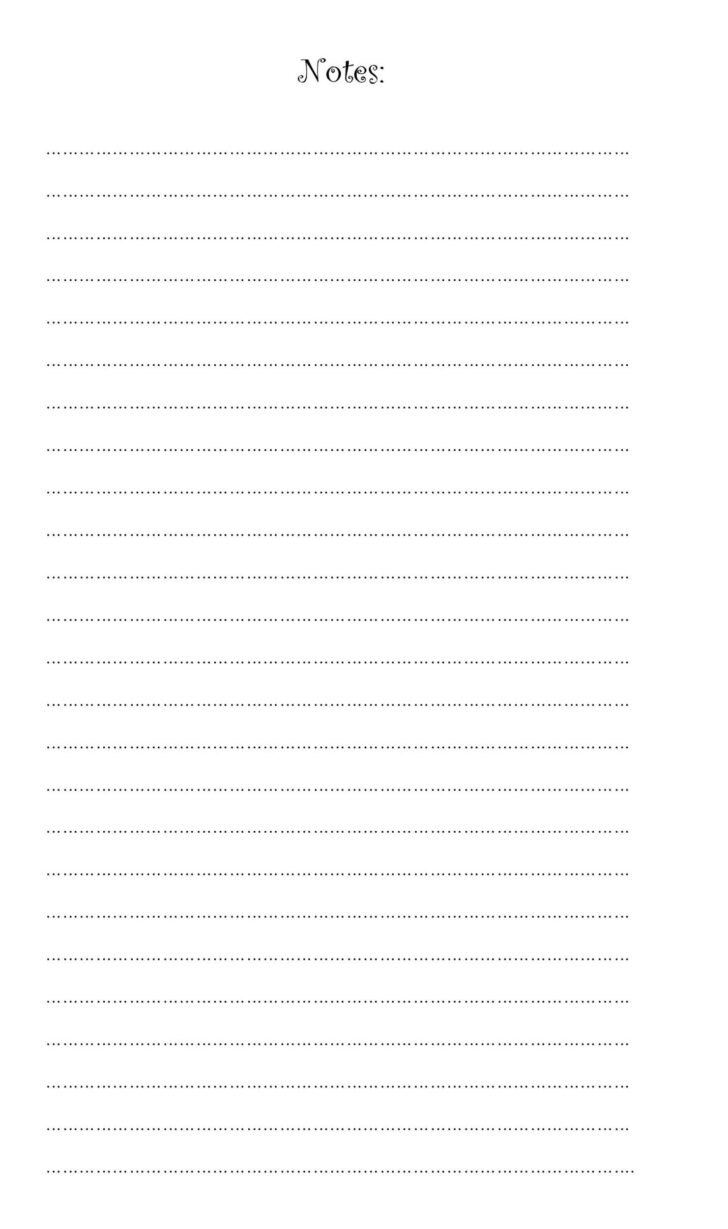 Lined Notebook Paper Printable