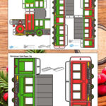 3D Christmas Train Paper Model Display For Printable Paper Train