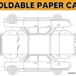 3D Foldable Paper Car  Printable Download   Color, Cut, Fold Intended For Printable Paper Car