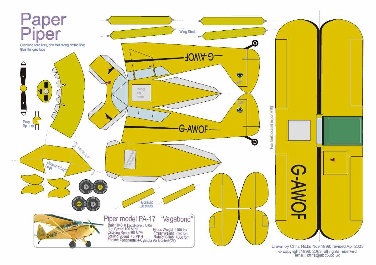 3D Paper Airplane Templates with Printable Paper Airplane Model