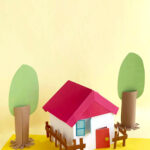 3D Paper House Template & Craft * Moms And Crafters In Inspiration Hut Printable Paper