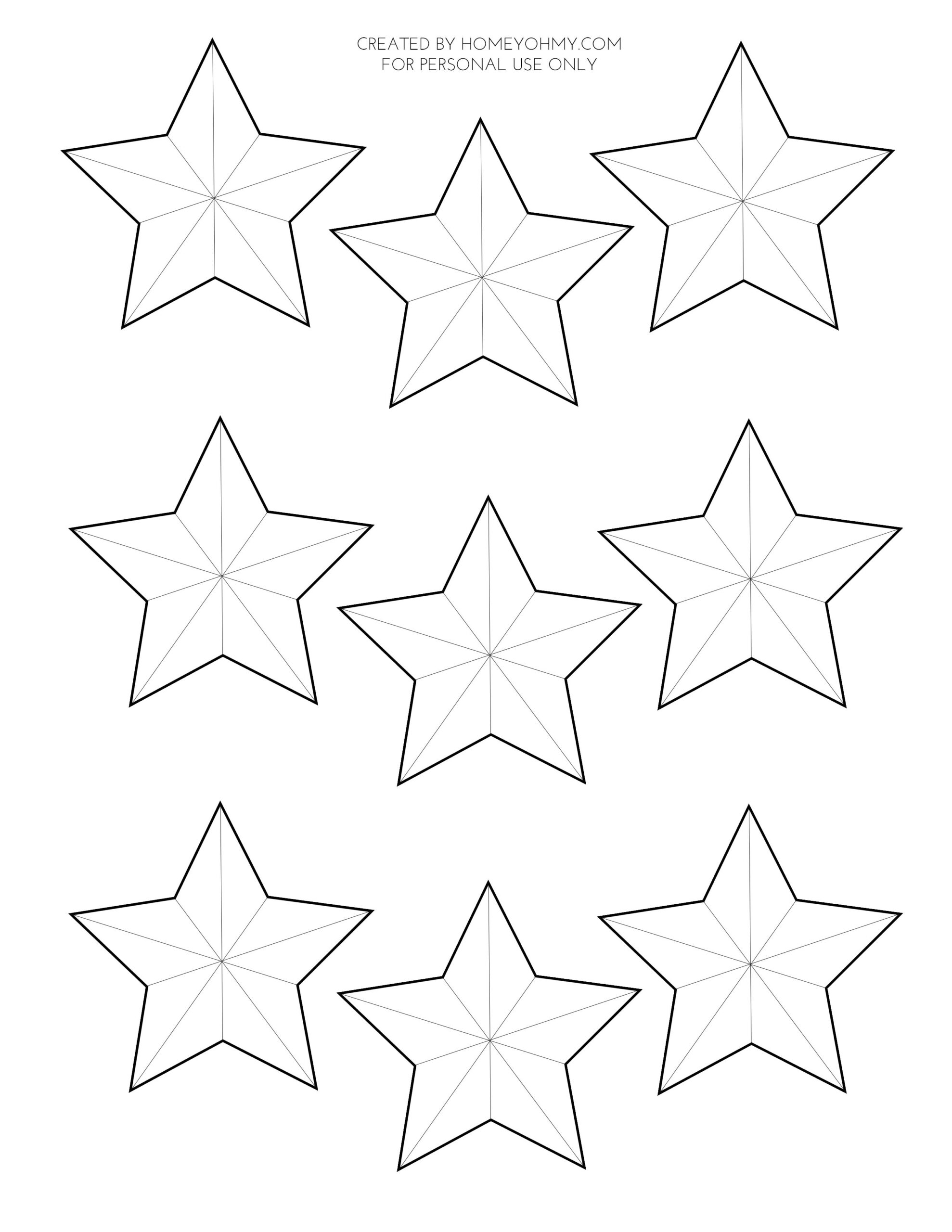 3D Paper Stars Printable - Homey Oh My throughout Printable Paper Stars