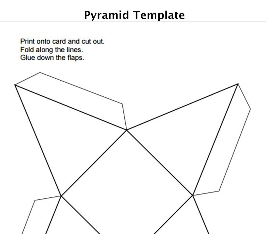 3D Pyramid Template To Print Card Cut Out Design Yourself Shape Card Print A4 Template Diy Accessories Jpg Download - Etsy in Printable Paper Pyramid Template