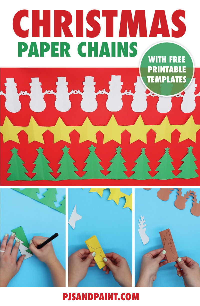 4 Free Printable Christmas Paper Chain Templates - Pjs And Paint in Printable Paper Chains Christmas