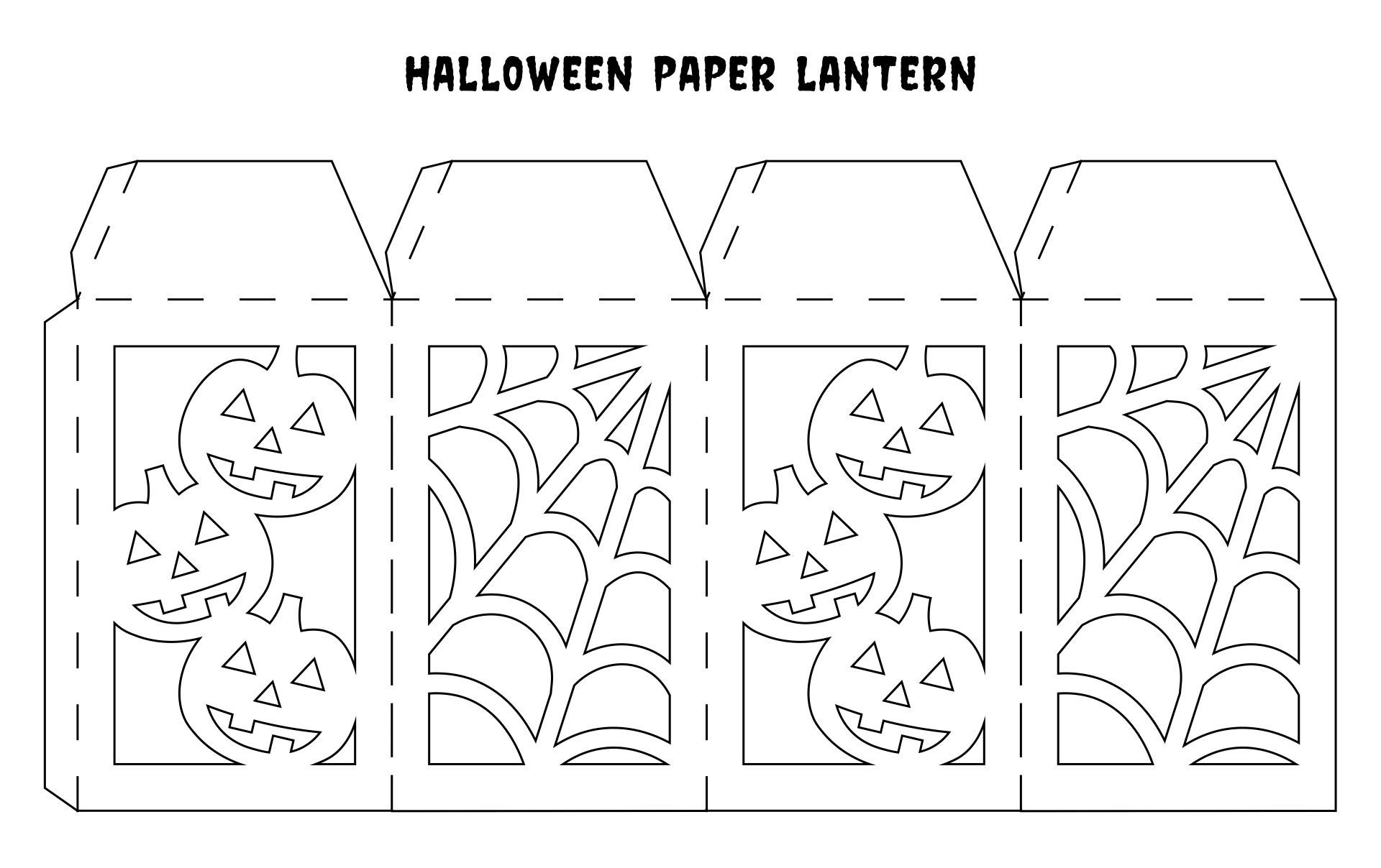 4 Sided Halloween Lantern.svg | Poweredbox with Printable Paper Lantern