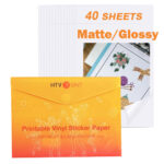 40X Printable Vinyl Sticker Paper 8.5"X11" Matte/Glossy For Inkjet&Laser  Printer Within Printable Vinyl Sticker Paper Near Me