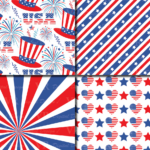 4Th Of July Digital Paper / Usa Independence Day Patriotic Pertaining To Patriotic Printable Paper