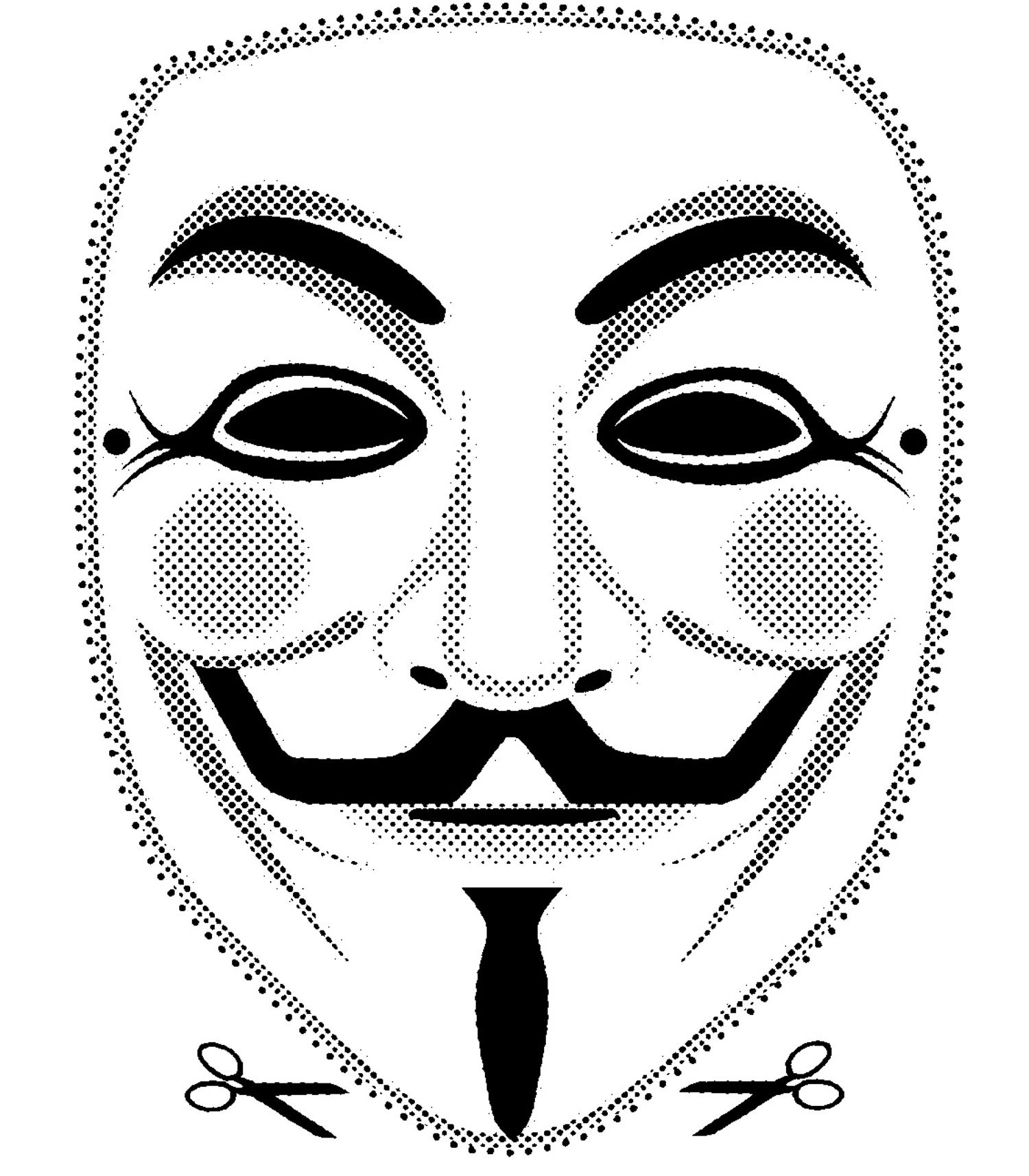 5 High Quality 2D &amp;amp; 3D Printable Vendetta Guy Fawkes Mask Cut Out within Printable Paper Mask