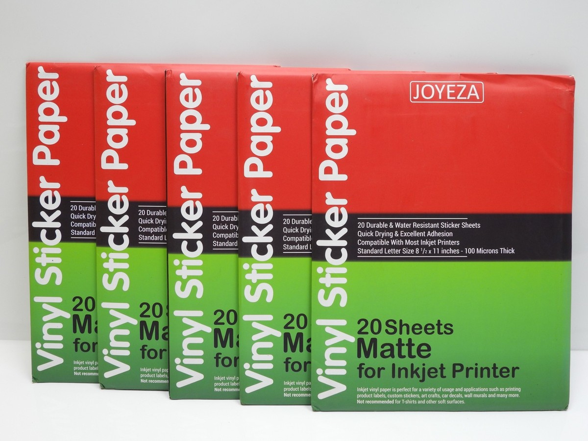 5-Packs Joyeza Premium Printable Vinyl Sticker Paper Inkjet throughout Joyeza Premium Printable Vinyl Sticker Paper