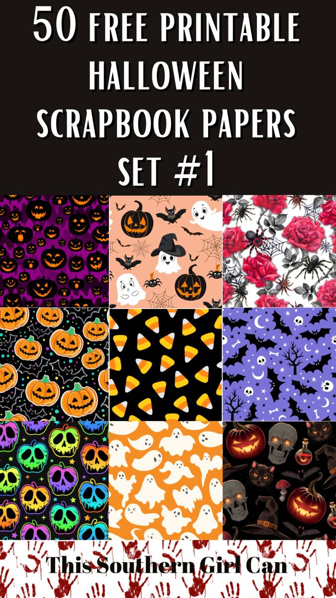50 Free Printable Halloween Scrapbook Papers inside Halloween Printable Paper