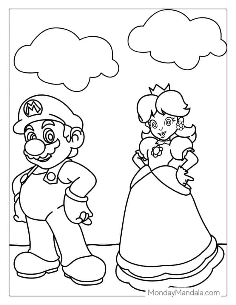 50 Mario Coloring Pages (Free Pdf Printables) inside Printable Paper Mario Coloring Pages